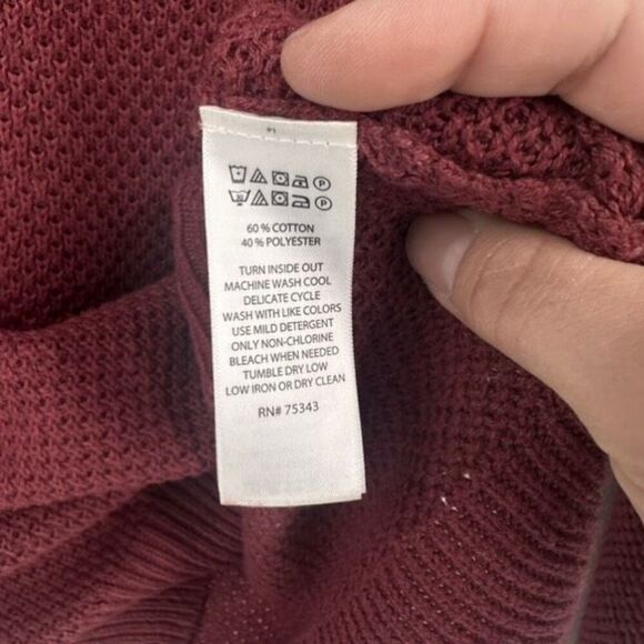 Max Studio Women’s Textured Cowl Neck Cranberry Red Cozy Sweater Size Medium - Picture 4 of 10